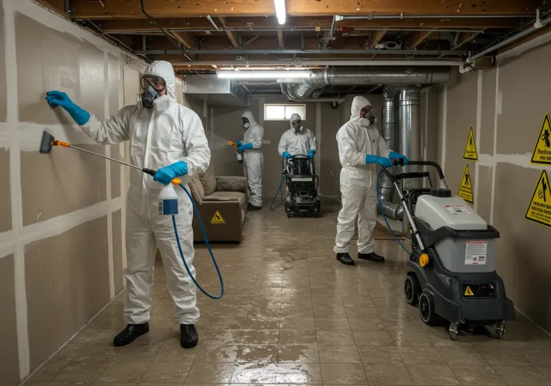 Basement Moisture Removal and Structural Drying process in Oakland Park, FL